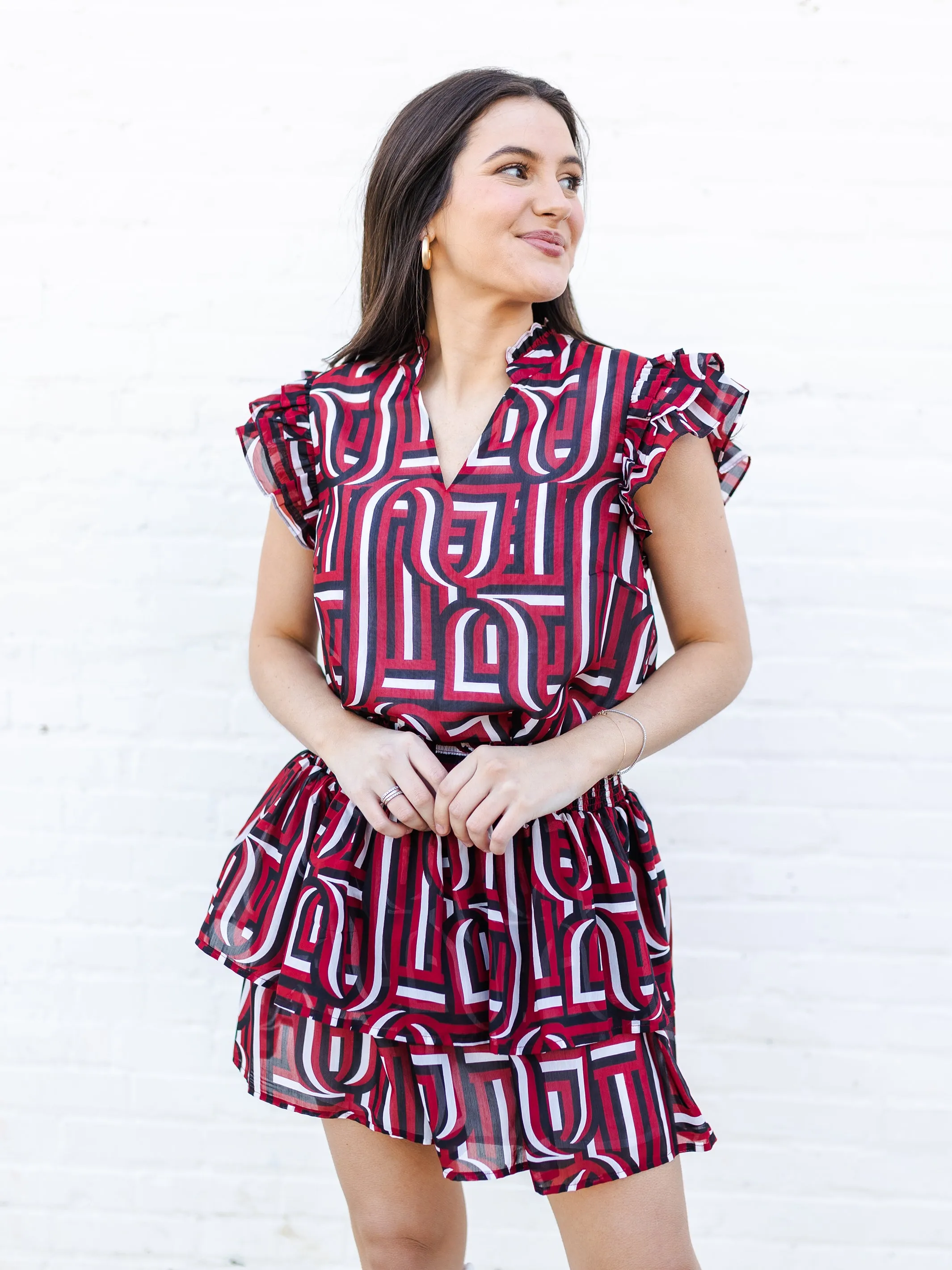 Marley Skirt | Touchdown Garnet + Black sold by Michelle McDowell product image thumbnail 2