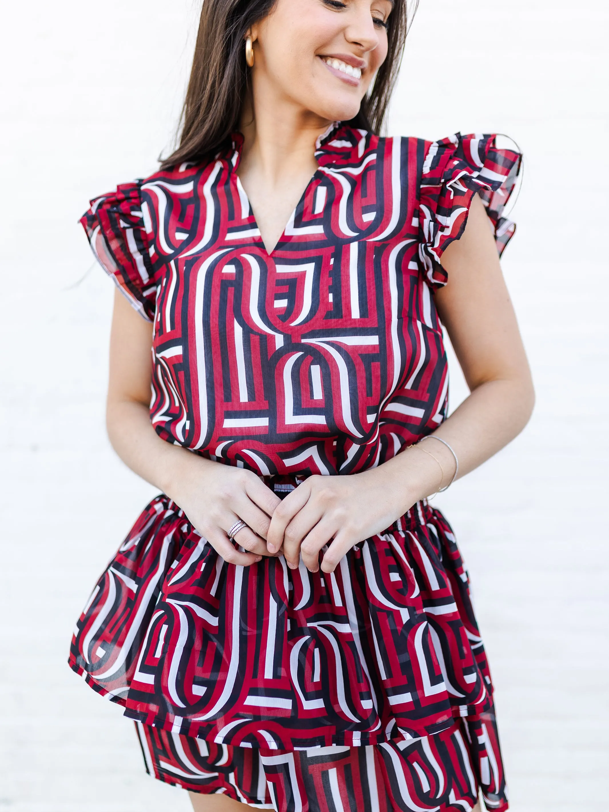 Marley Skirt | Touchdown Garnet + Black sold by Michelle McDowell product image thumbnail 3