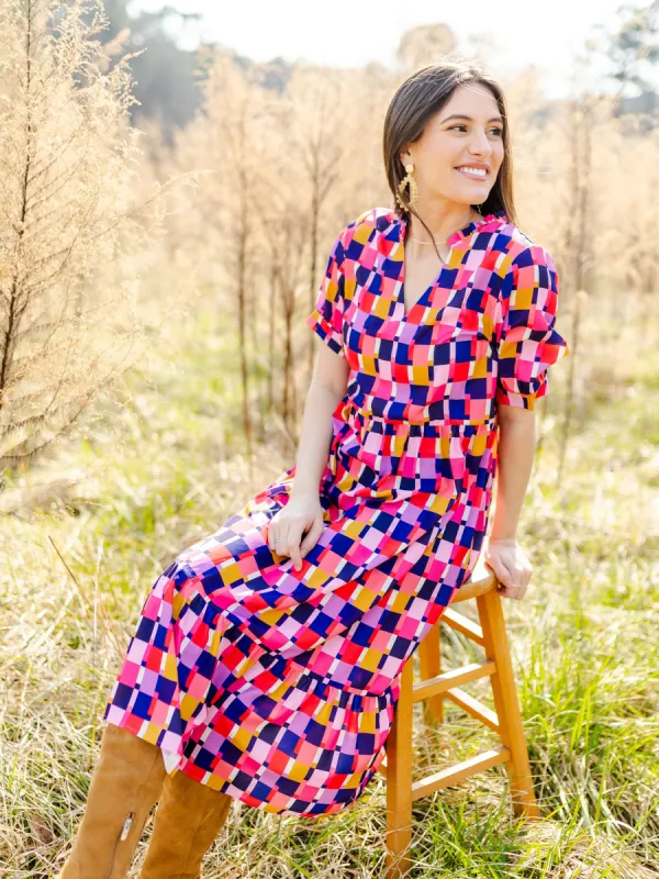 FINAL SALE - Tessa Dress | Check Me Out Blue sold by Michelle McDowell