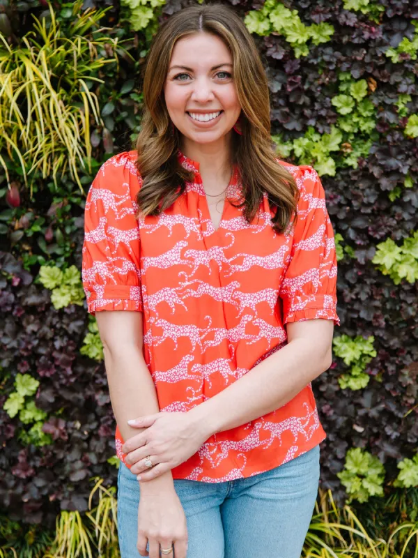 FINAL SALE - Marie Top | Wild Hearts Coral sold by Michelle McDowell