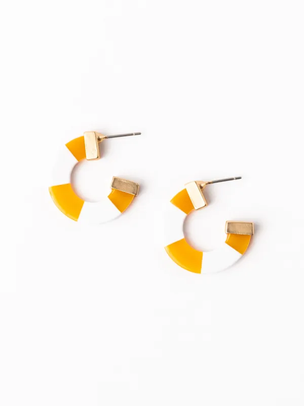 Melody Earrings | Orange + White sold by Michelle McDowell