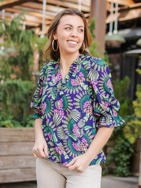 FINAL SALE - Julie Top | Toucan Tango Navy sold by Michelle McDowell