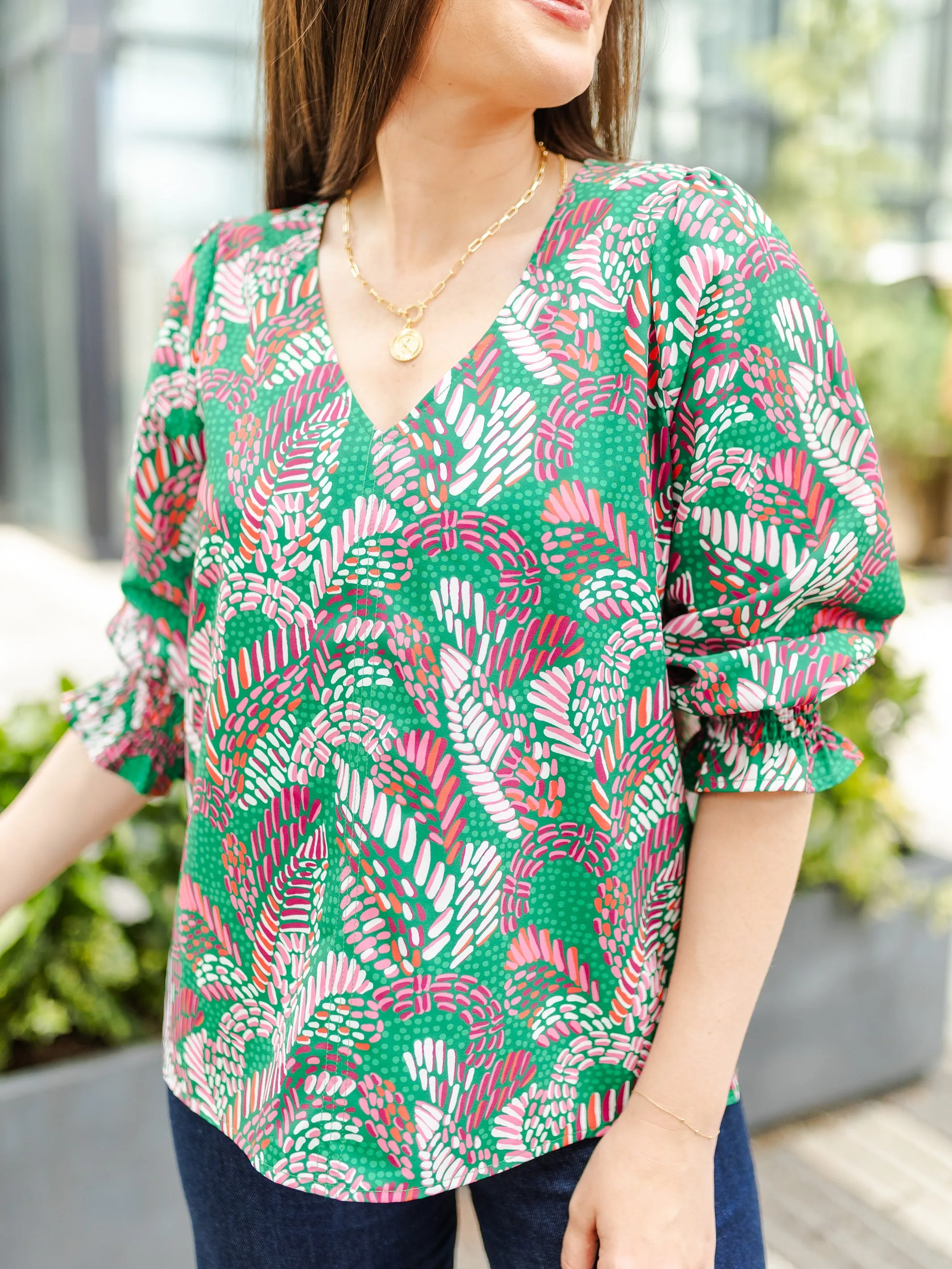 FINAL SALE - Juliet Top | Mosaic Meadow Pine sold by Michelle McDowell product image thumbnail 5