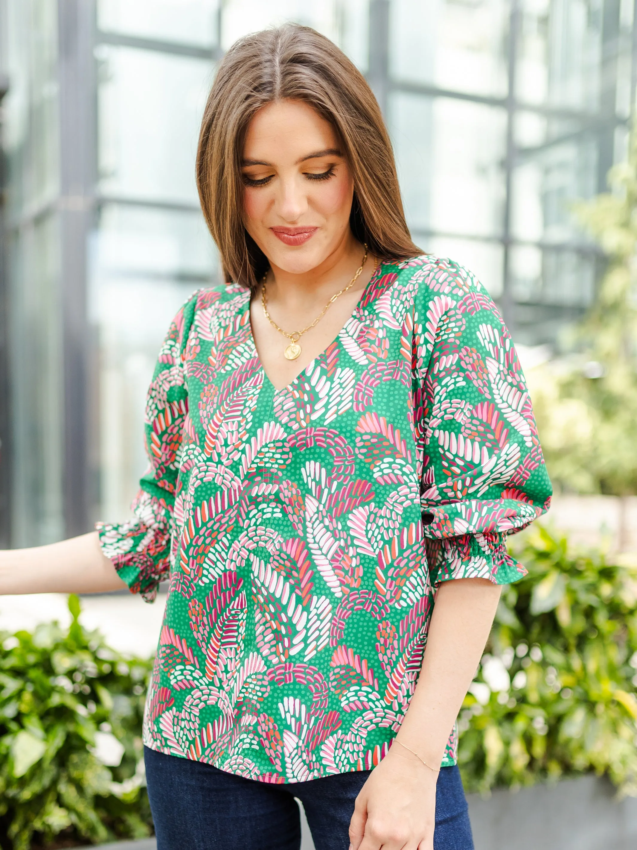 FINAL SALE - Juliet Top | Mosaic Meadow Pine sold by Michelle McDowell product image thumbnail 4