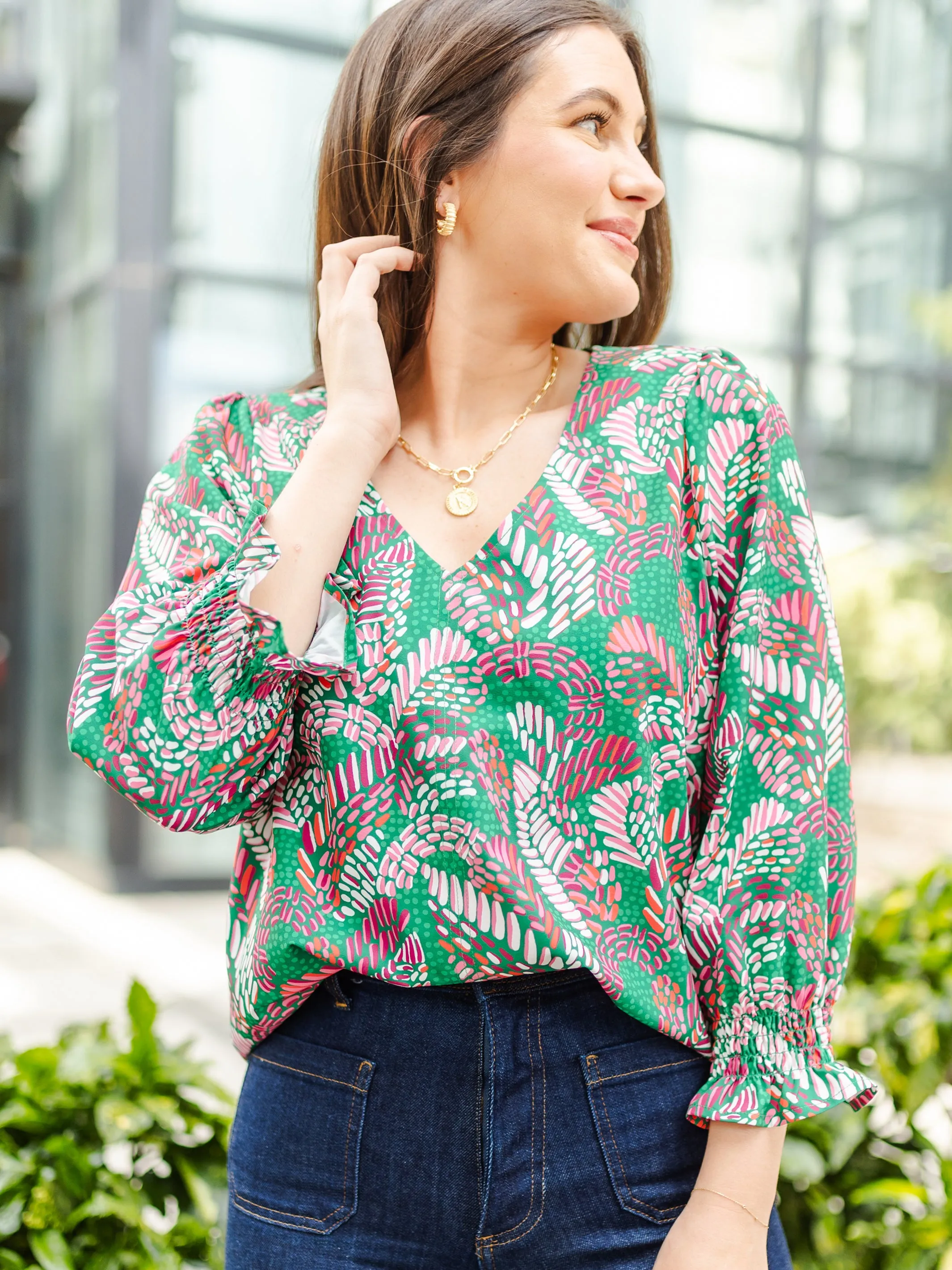 FINAL SALE - Juliet Top | Mosaic Meadow Pine sold by Michelle McDowell product image thumbnail 2