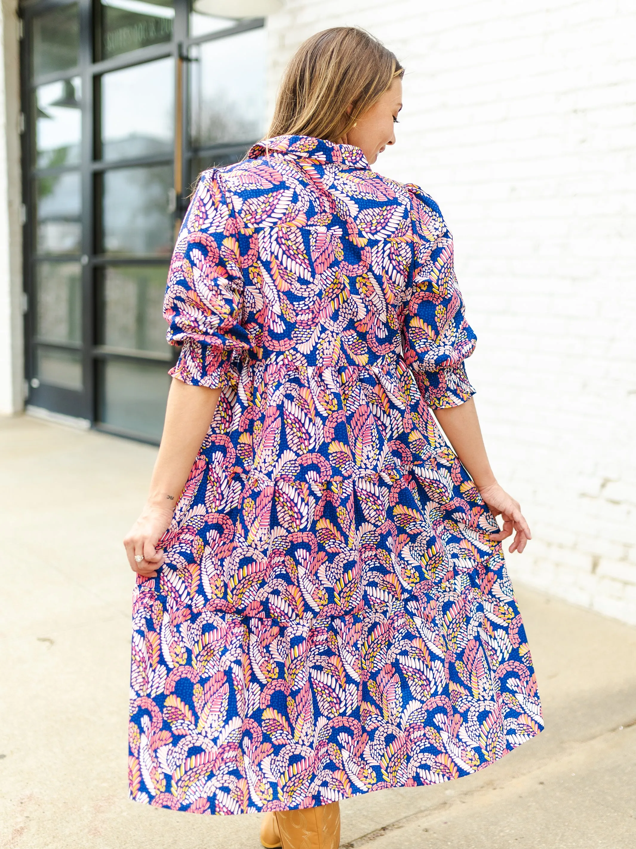 FINAL SALE - Eleanor Dress | Mosaic Meadow Navy sold by Michelle McDowell product image thumbnail 4