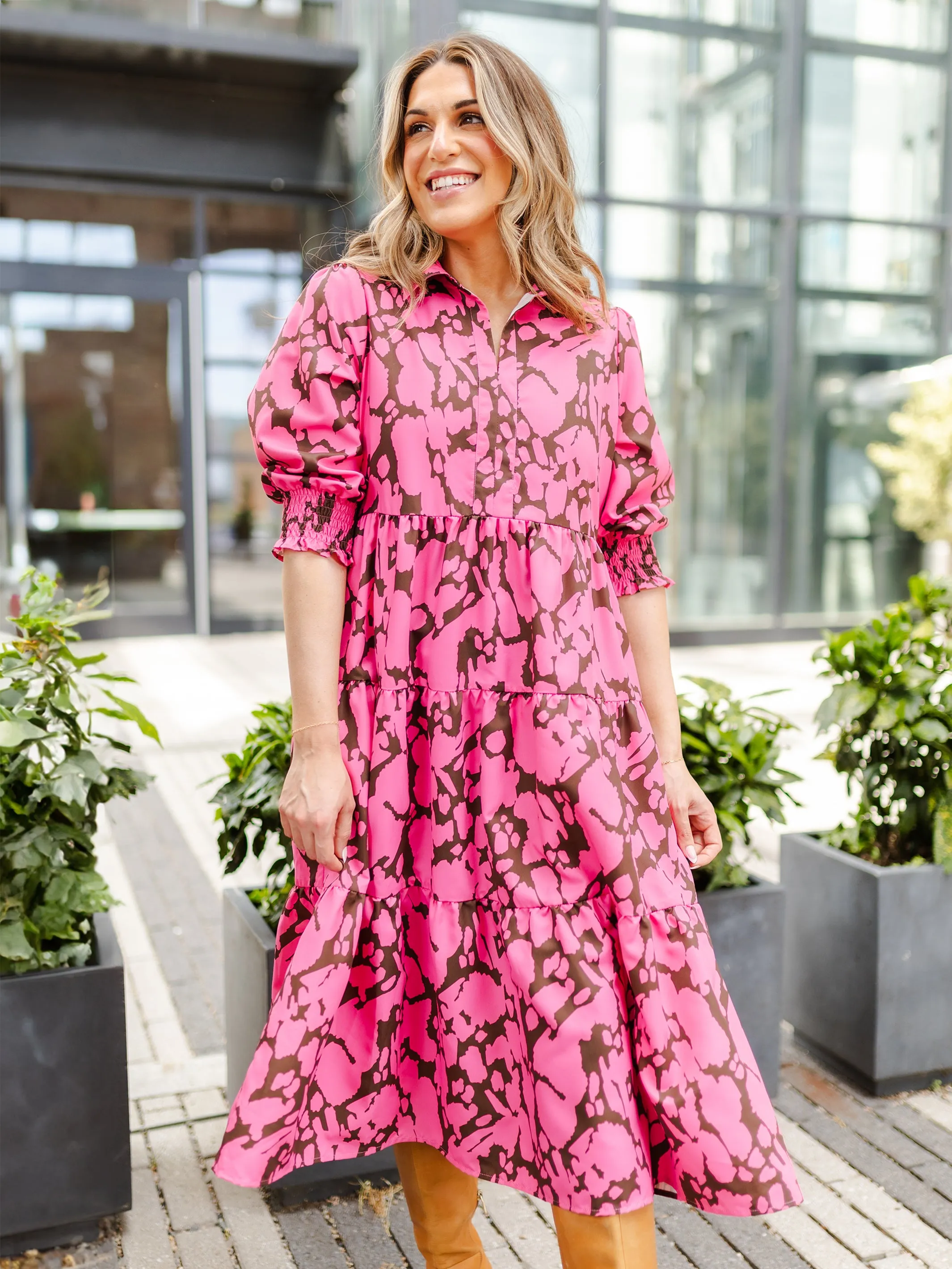 Eleanor Dress | Happy Place Pink sold by Michelle McDowell