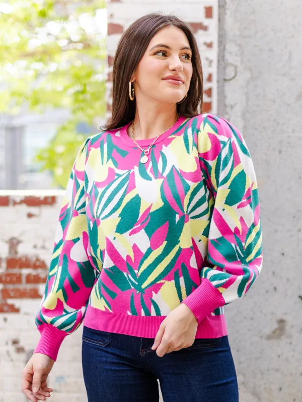 FINAL SALE - Hallie Sweater | Bombshell Blooms Green sold by Michelle McDowell