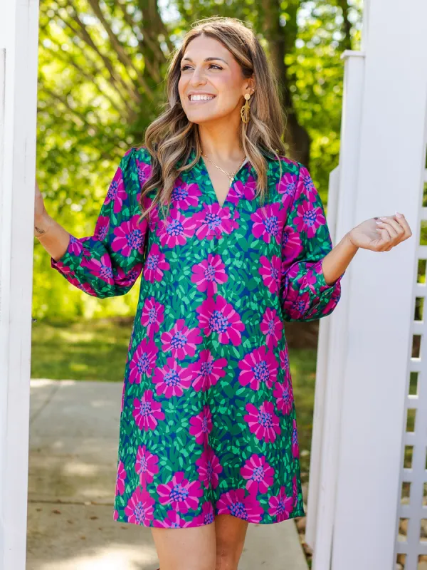 FINAL SALE - Charlee Dress | Wildflower Navy sold by Michelle McDowell