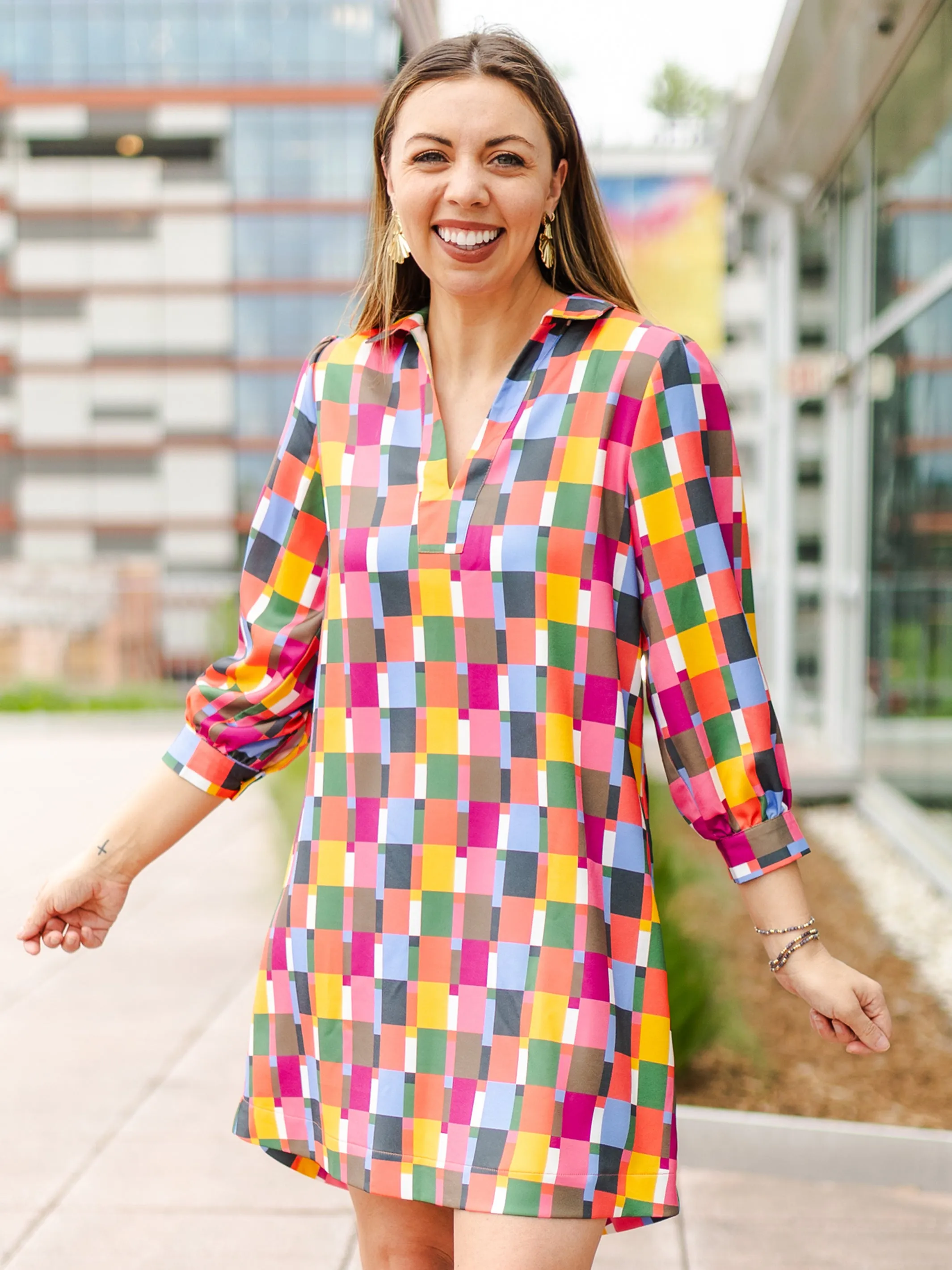 FINAL SALE - Charlee Dress | Check Me Out Multi sold by Michelle McDowell