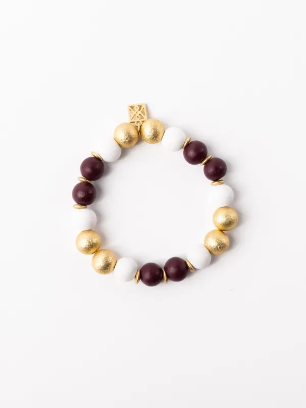 Nori Bracelet | Maroon + White sold by Michelle McDowell
