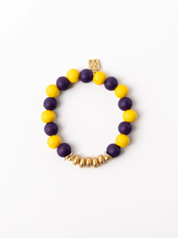 Myles Bracelet | Purple + Gold sold by Michelle McDowell