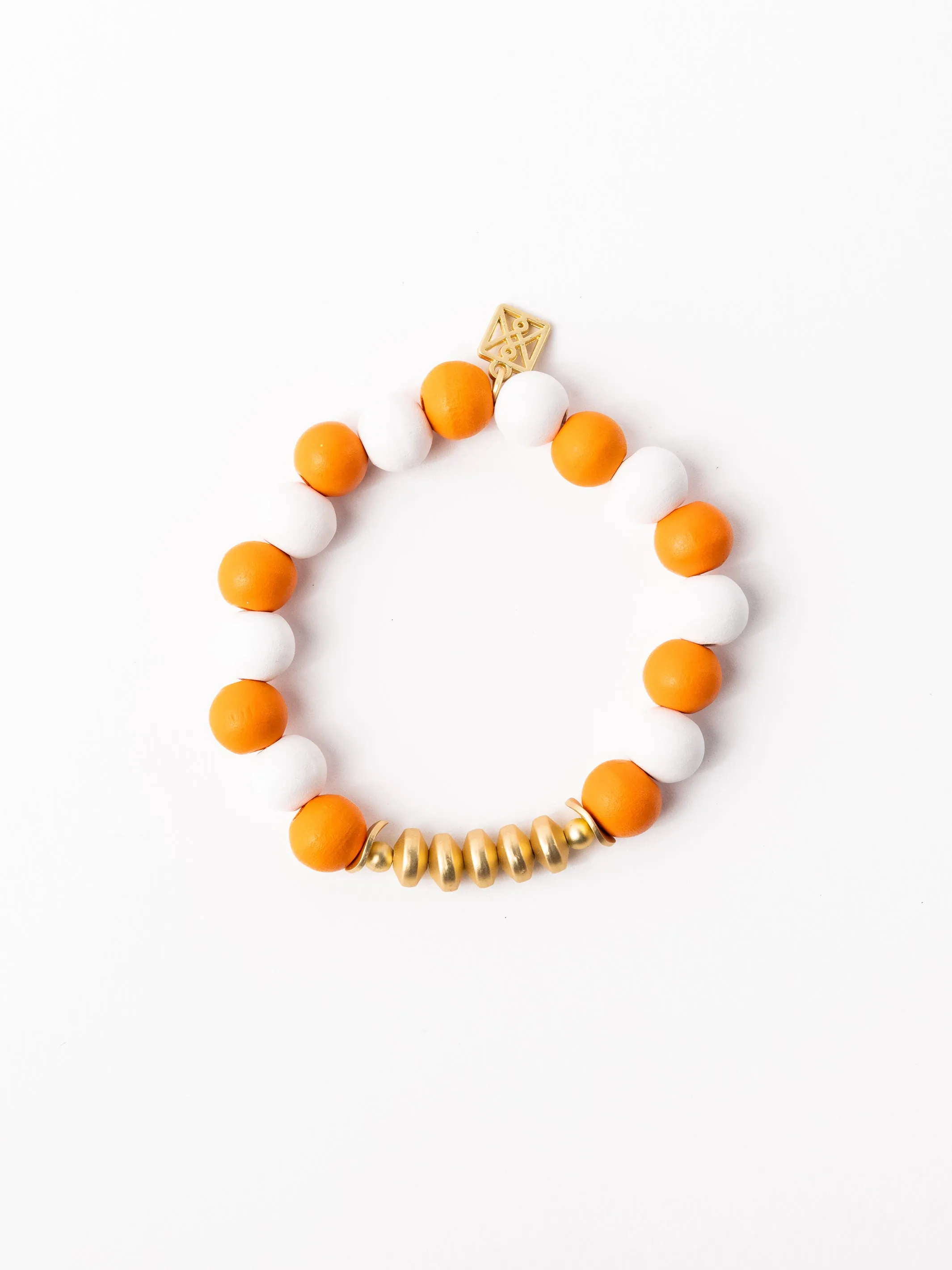 Myles Bracelet | Orange + White sold by Michelle McDowell