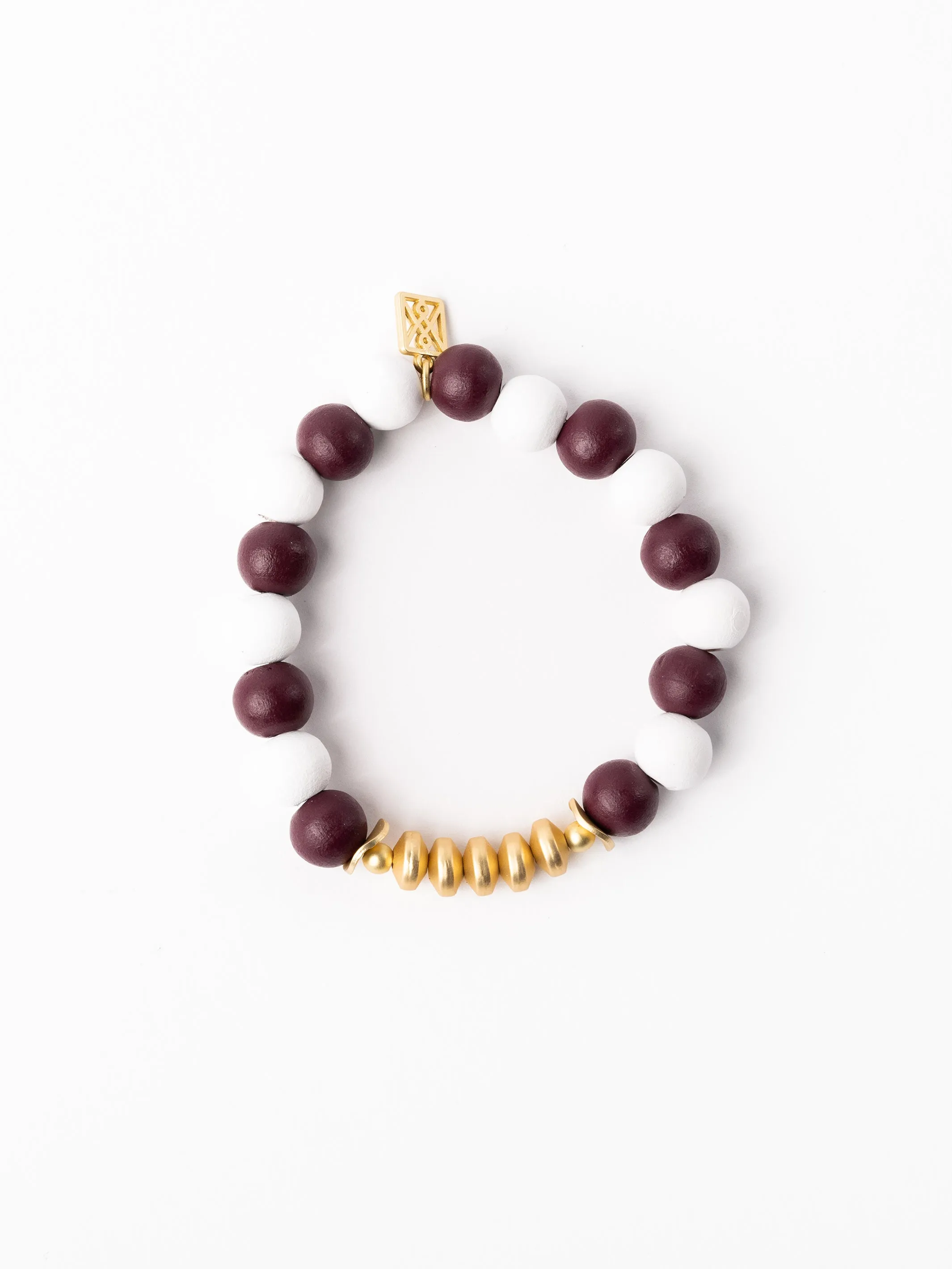 Myles Bracelet | Maroon + White sold by Michelle McDowell