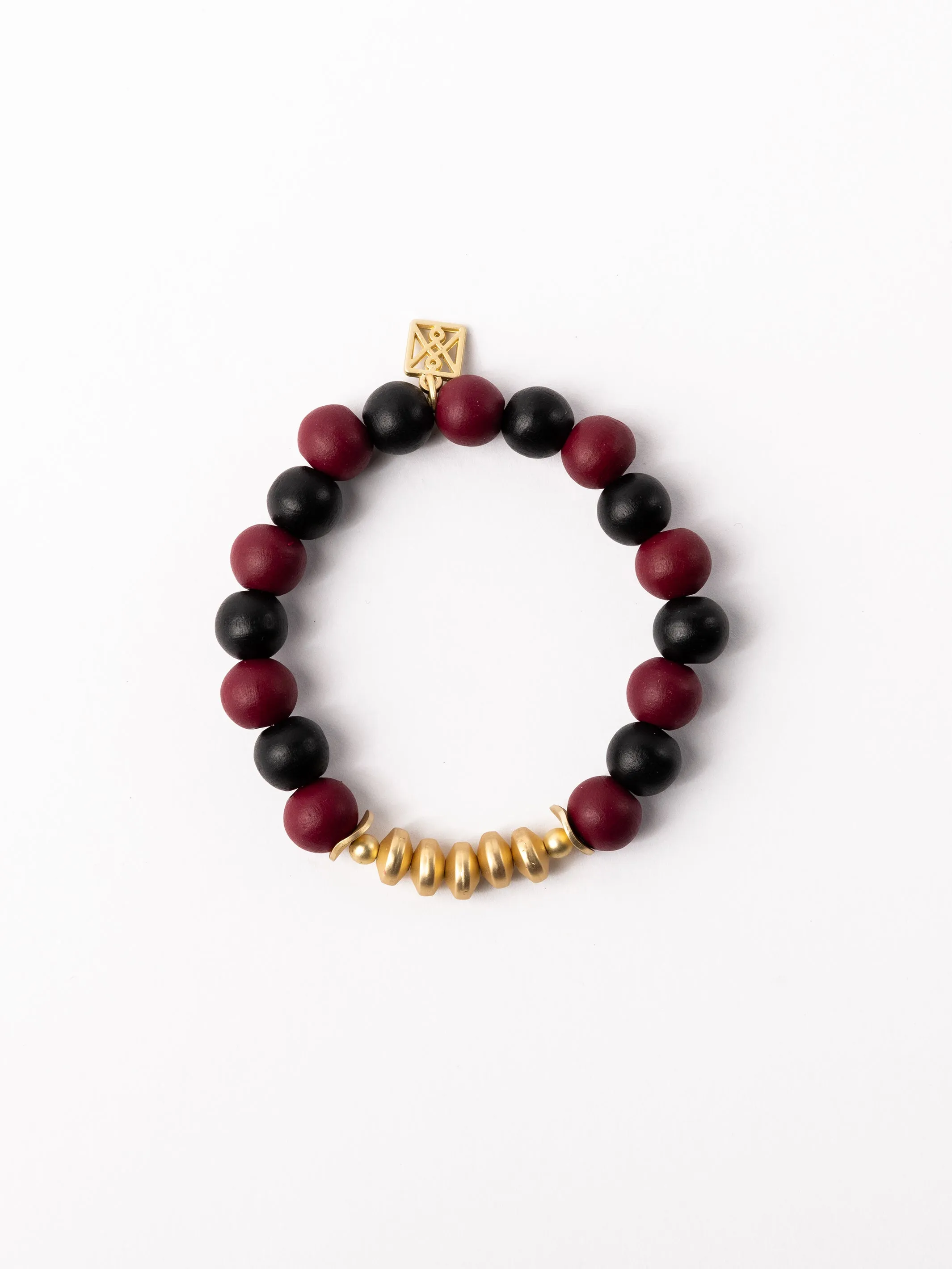 Myles Bracelet | Garnet + Black sold by Michelle McDowell