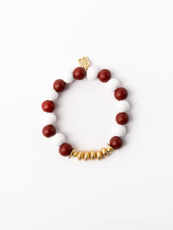Myles Bracelet | Crimson + White sold by Michelle McDowell