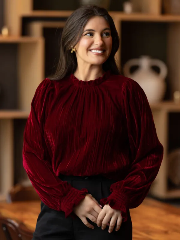 FINAL SALE - Quinn Top | Velvet Cranberry sold by Michelle McDowell