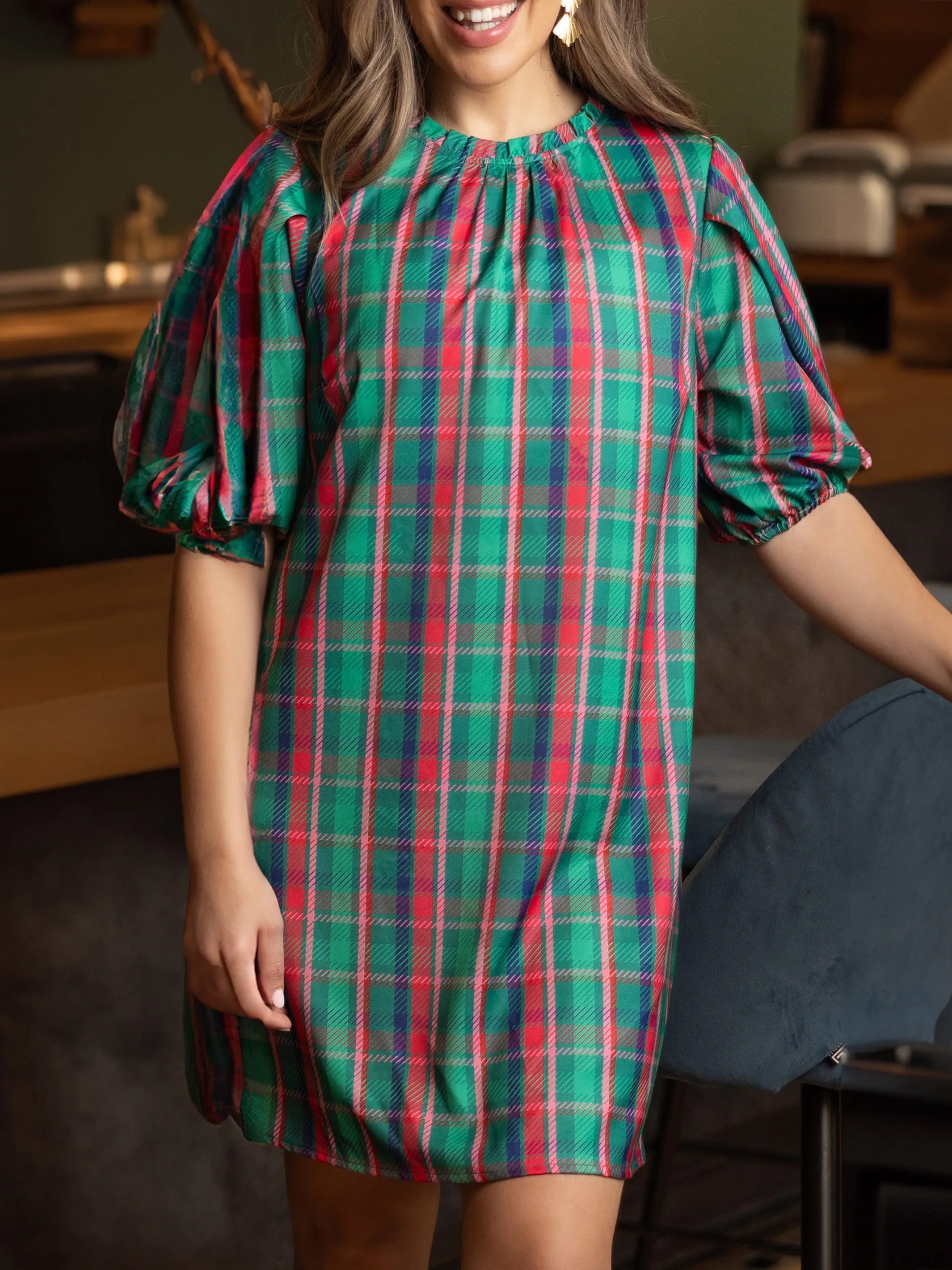 FINAL SALE - Libby Dress | Plaid About You Green sold by Michelle McDowell