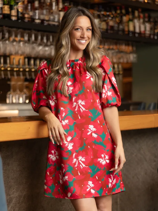 FINAL SALE - Libby Dress | Pretty Poinsettias sold by Michelle McDowell