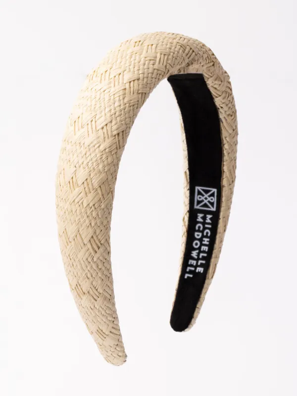 Cameron Headband | Natural Rattan sold by Michelle McDowell