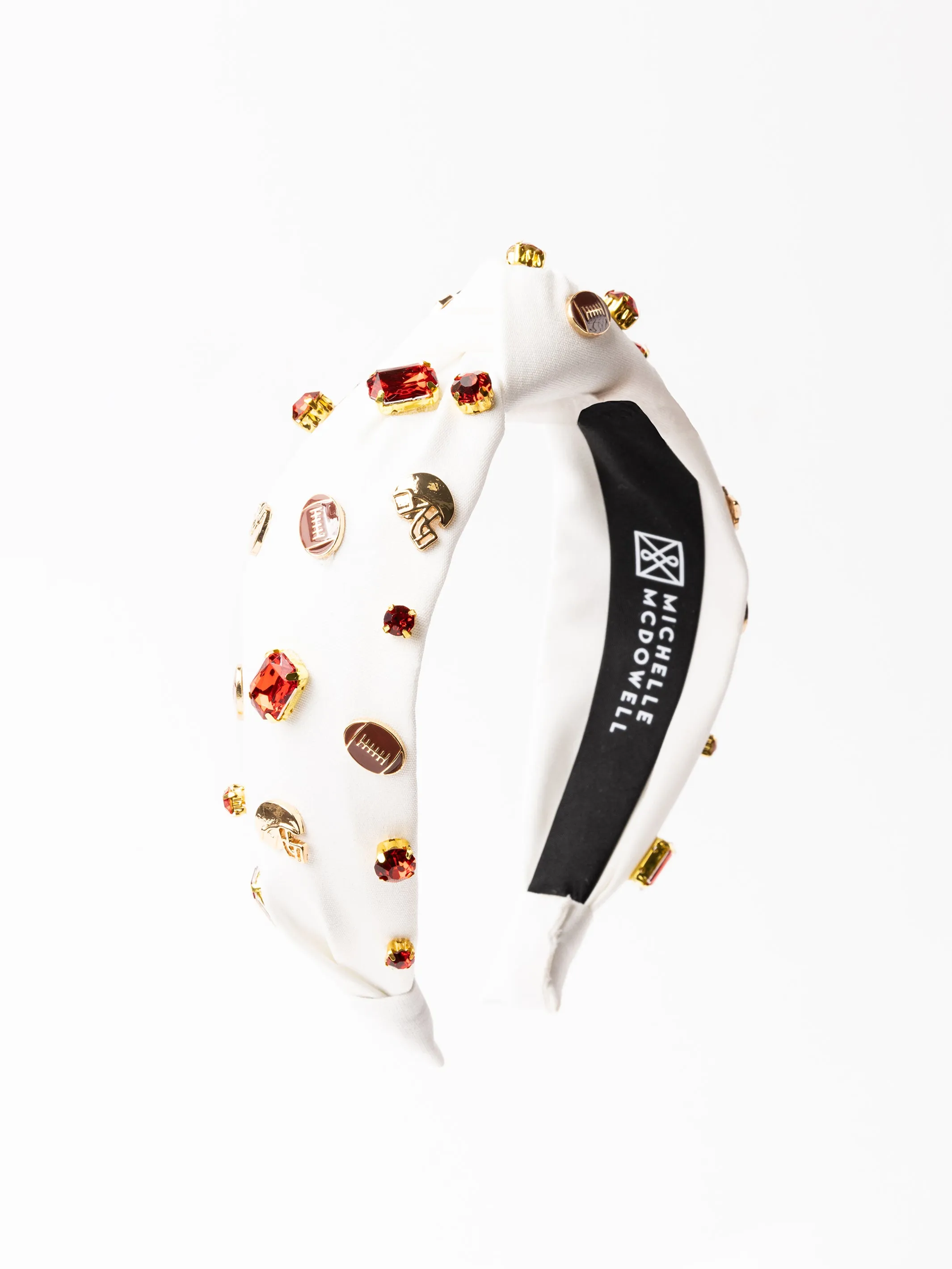 Victory Vibes Headband | Crimson + White sold by Michelle McDowell