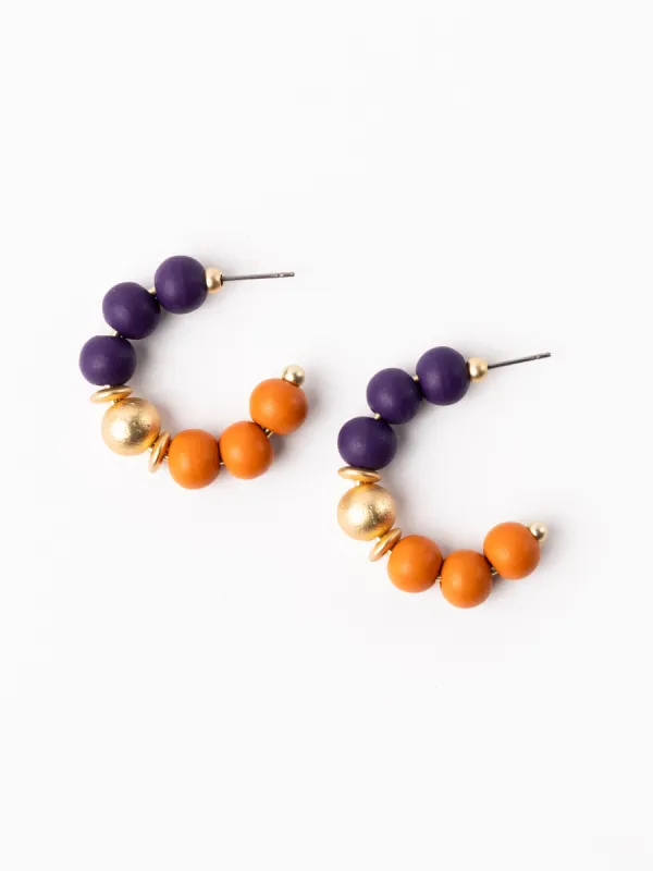 Janette Earrings | Purple + Orange sold by Michelle McDowell