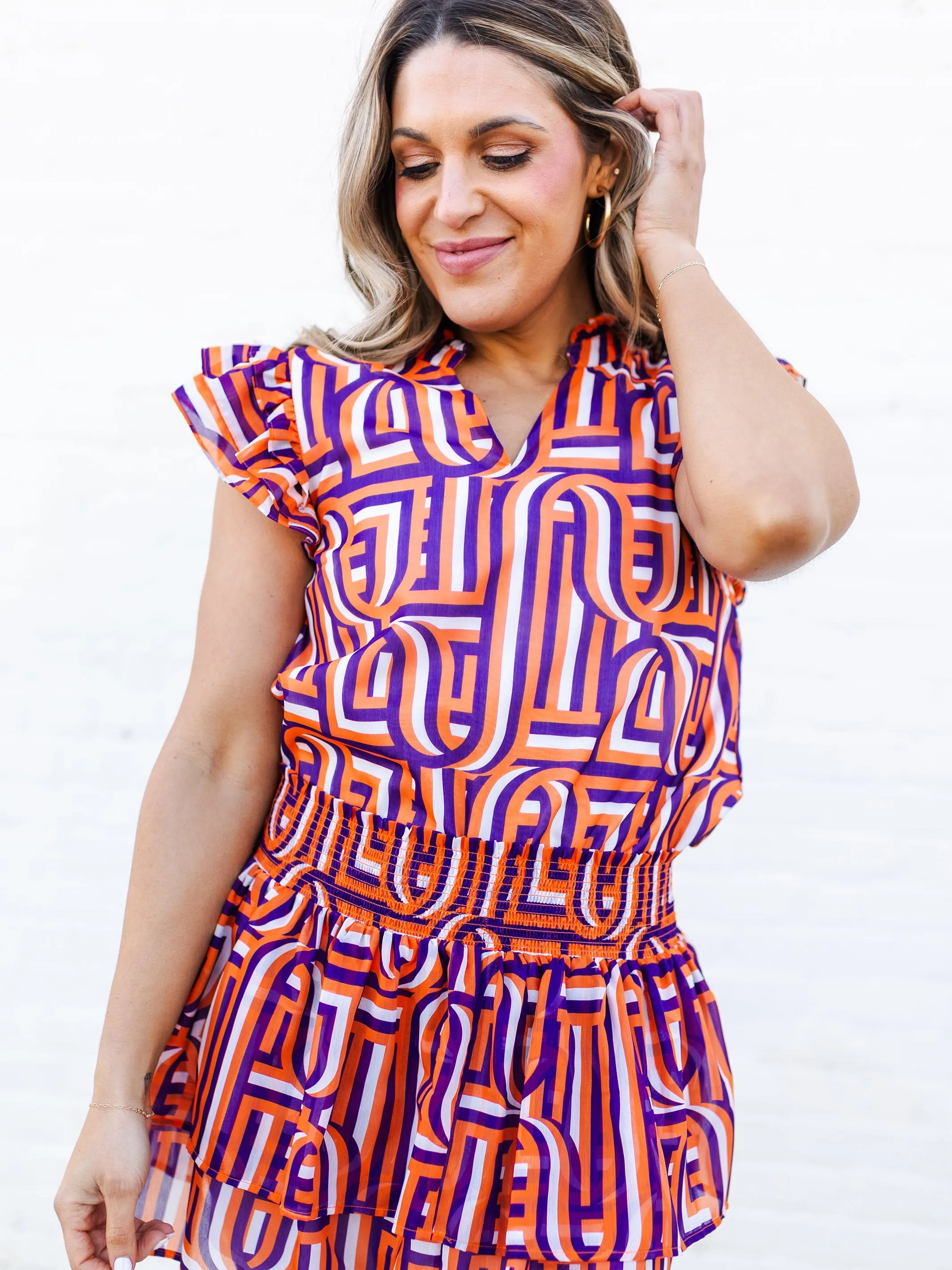 Marley Skirt | Touchdown Purple + Orange sold by Michelle McDowell product image thumbnail 2