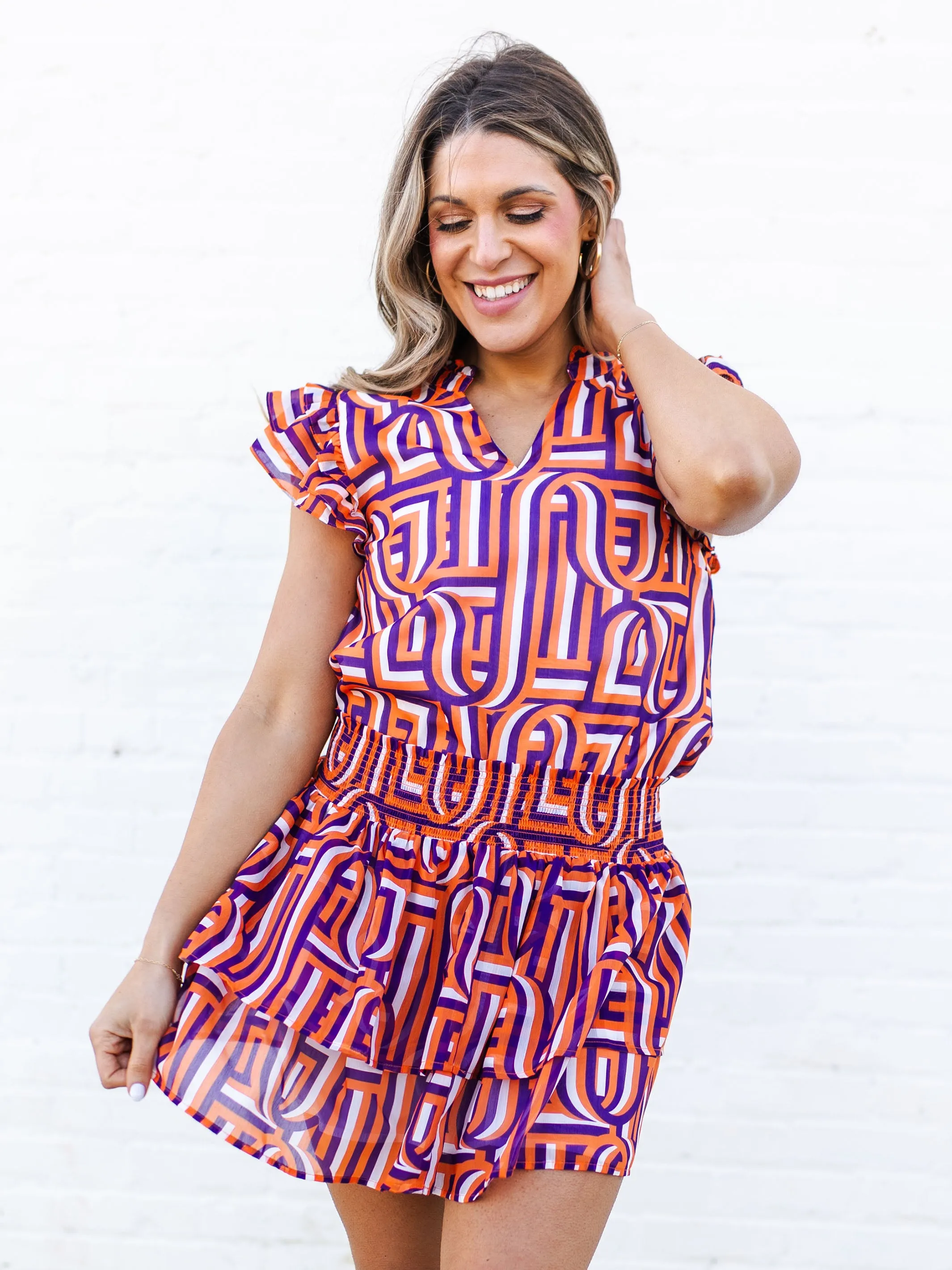 Marley Skirt | Touchdown Purple + Orange sold by Michelle McDowell