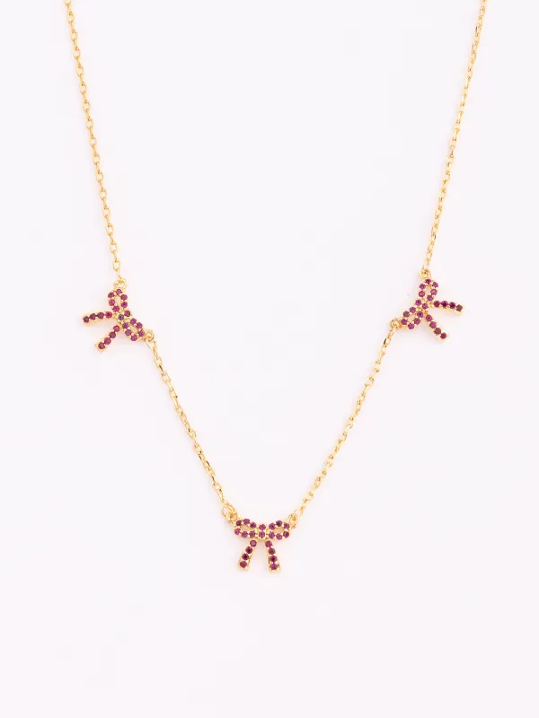 Trio Bow Necklace | Red made by Michelle McDowell