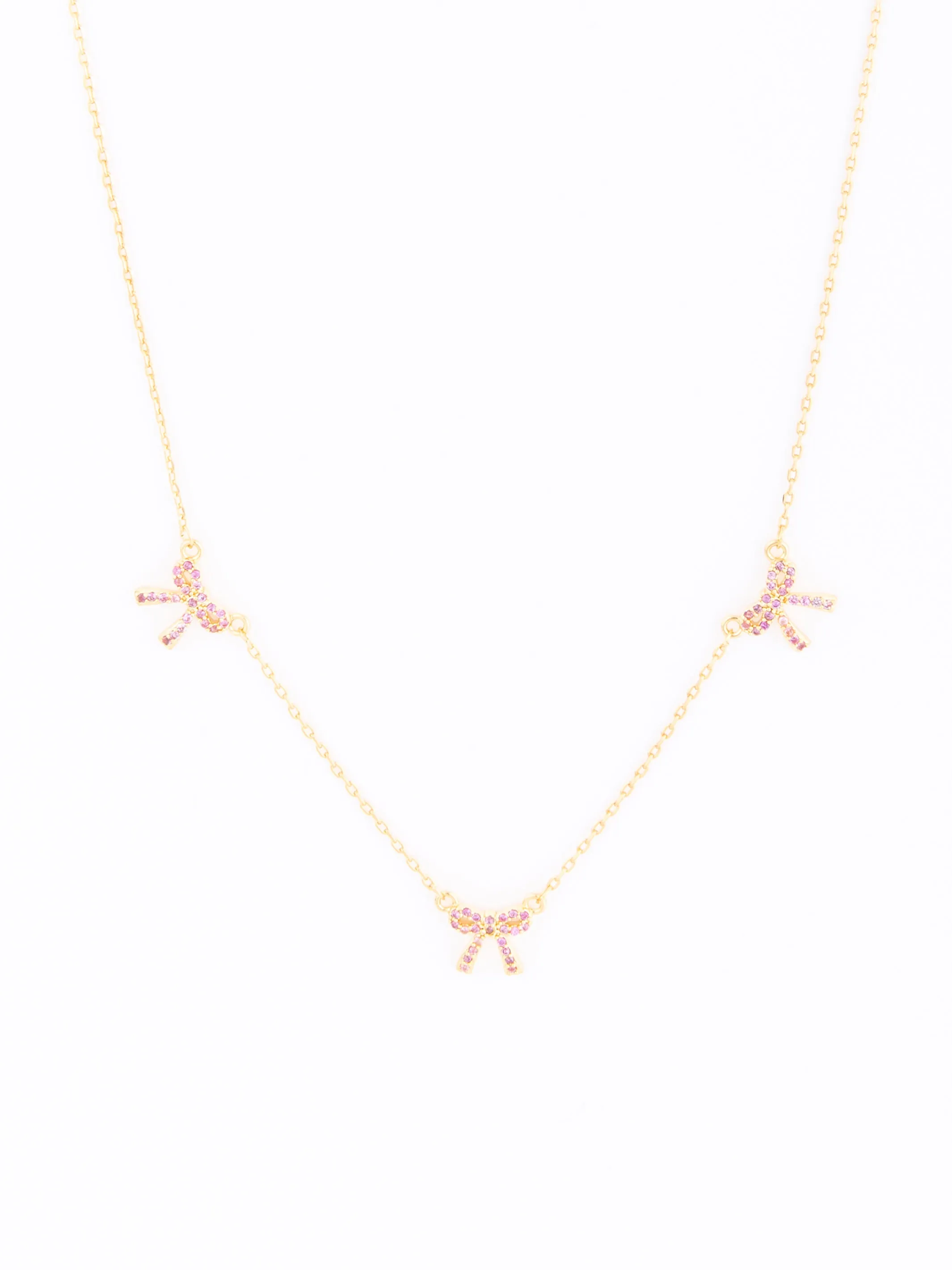 Trio Bow Necklace | Pink sold by Michelle McDowell