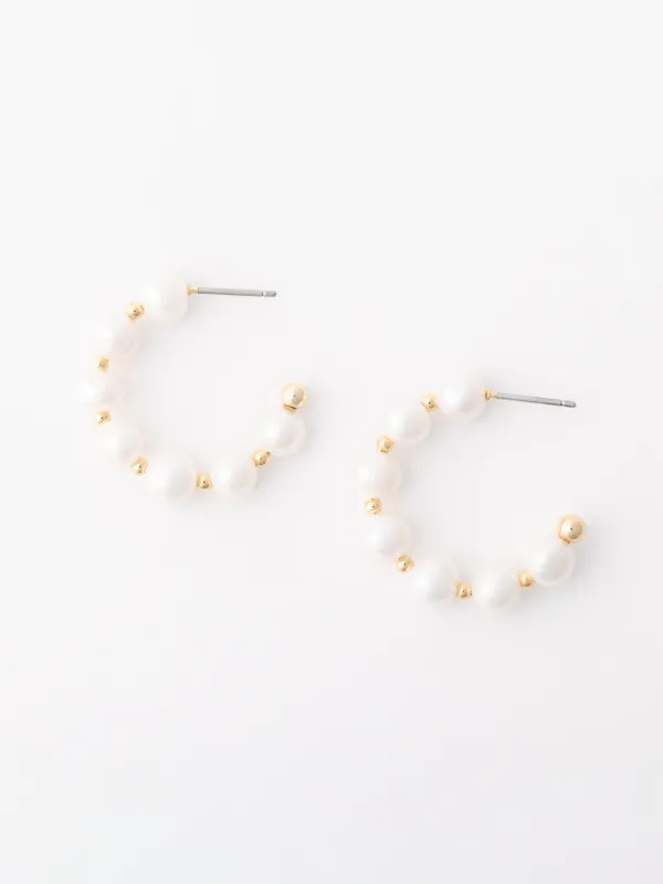 Miley Pearl Hoop Earrings sold by Michelle McDowell