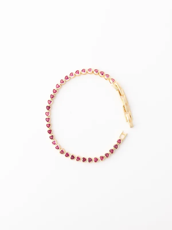 Lucia Heart Bracelet | Pink sold by Michelle McDowell