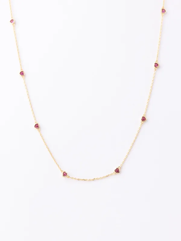 Lucia Heart Necklace | Pink sold by Michelle McDowell