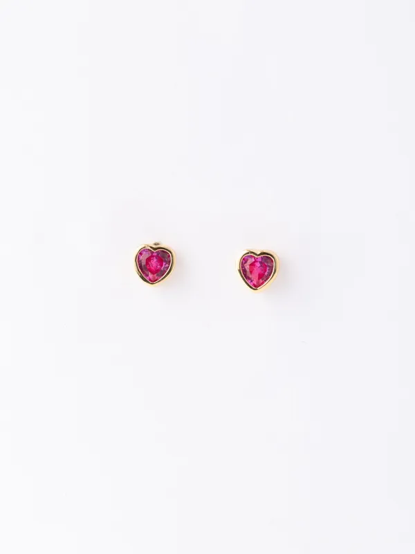 Tara Heart Earrings | Pink sold by Michelle McDowell