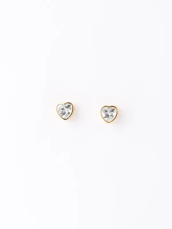 Tara Heart Earrings | Clear sold by Michelle McDowell