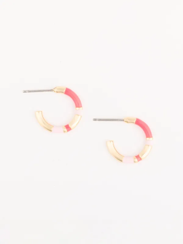 Layne Hoop Earrings | Pink sold by Michelle McDowell