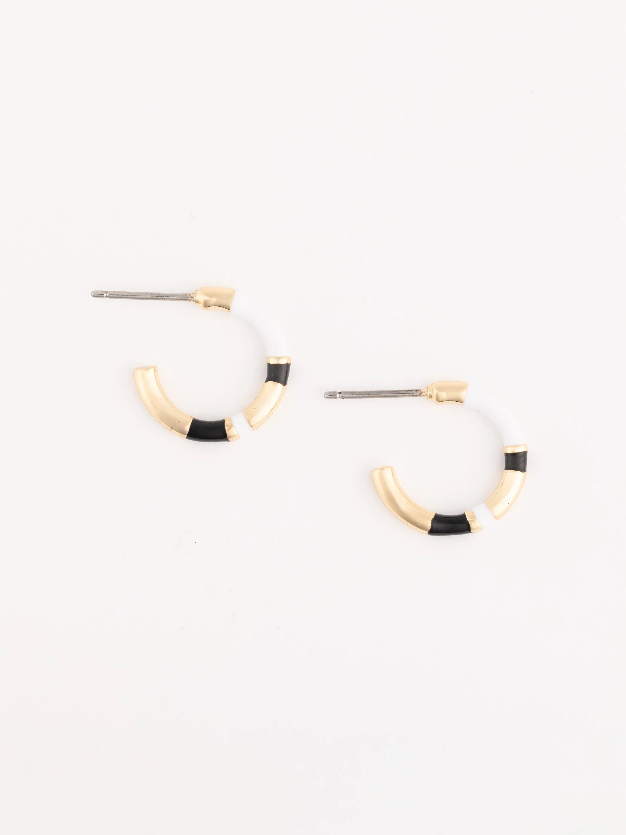 Layne Hoop Earrings | White + Black sold by Michelle McDowell