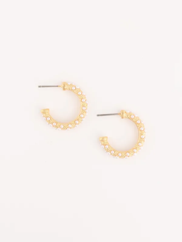 Delilah Pearl Hoop Earrings sold by Michelle McDowell