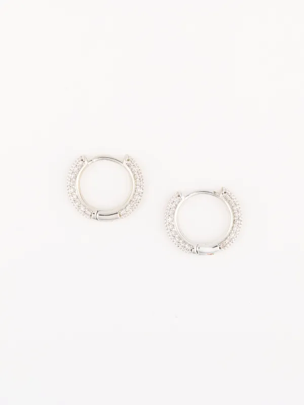 Marie Huggie Earrings | Silver sold by Michelle McDowell