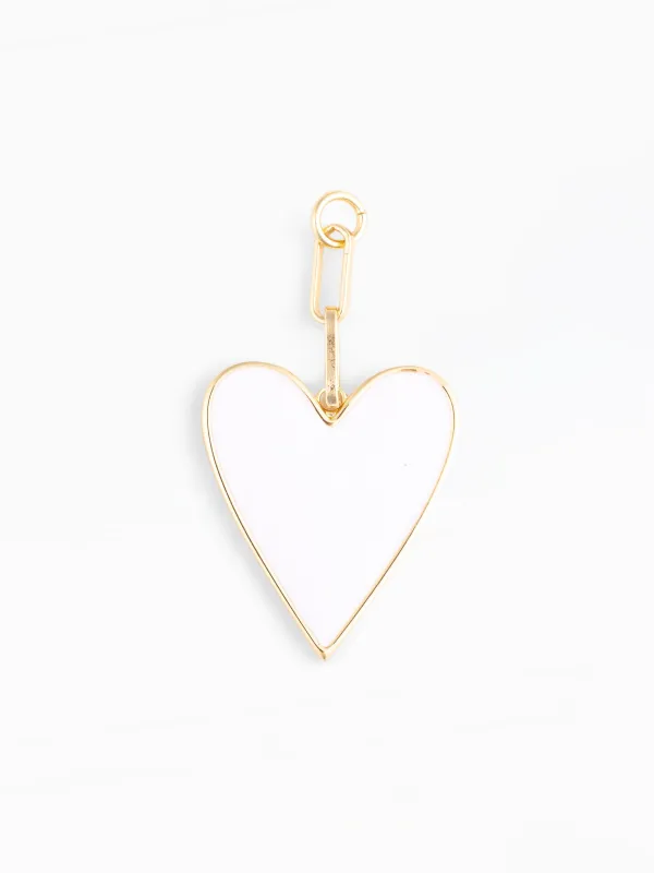 Bag Charm | Enamel Heart White sold by Michelle McDowell