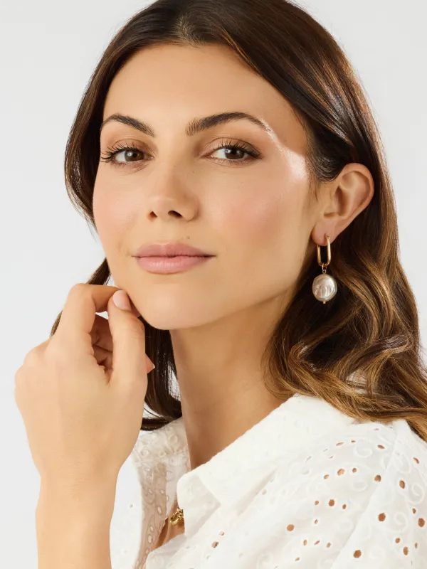 Winona Pearl Earrings made by Michelle McDowell