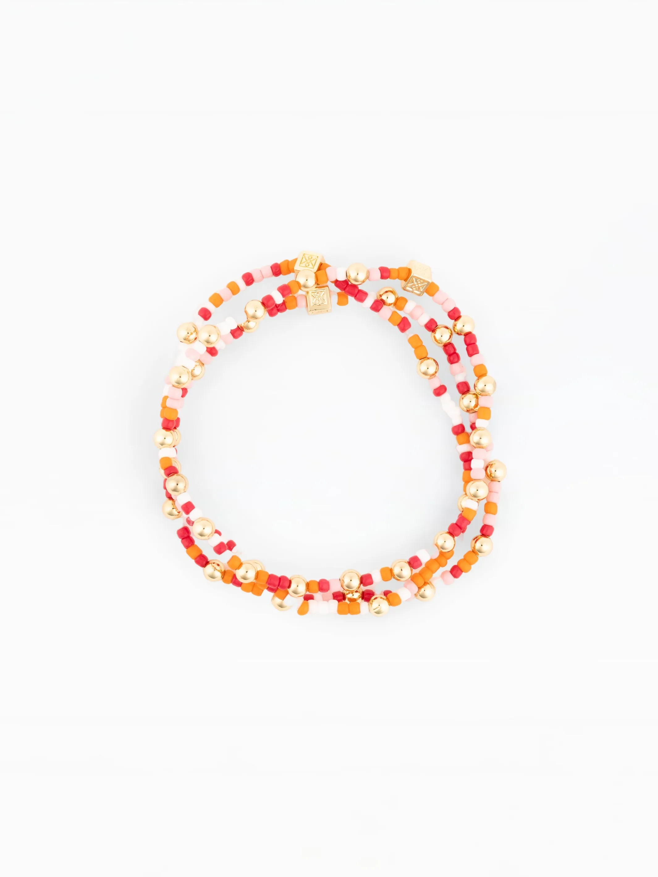 Vivienne Beaded Bracelets | Pink + Orange - Set of 3 sold by Michelle McDowell