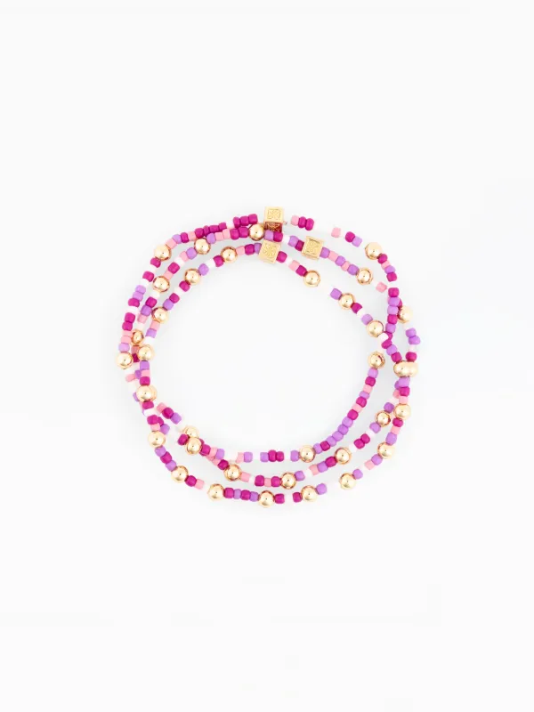 Vivienne Beaded Bracelets | Purple - Set of 3 made by Michelle McDowell