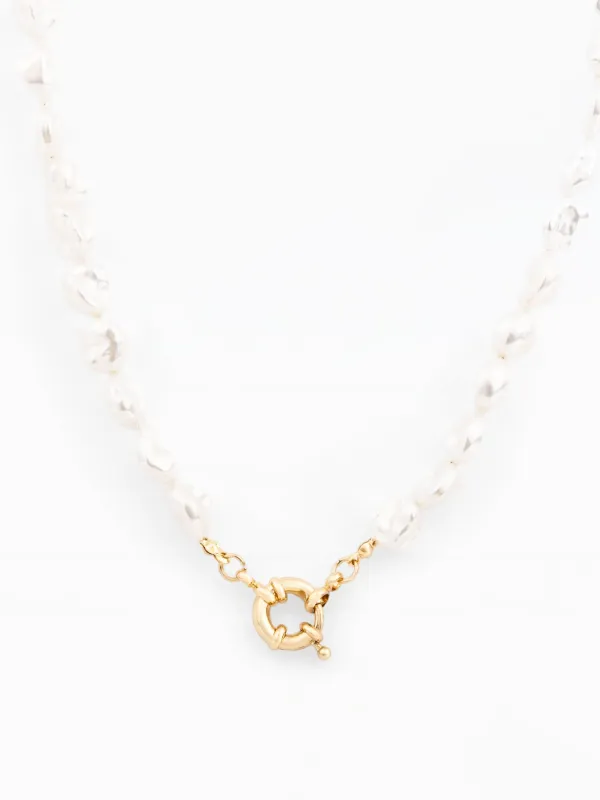 Catalina Pearl Necklace made by Michelle McDowell