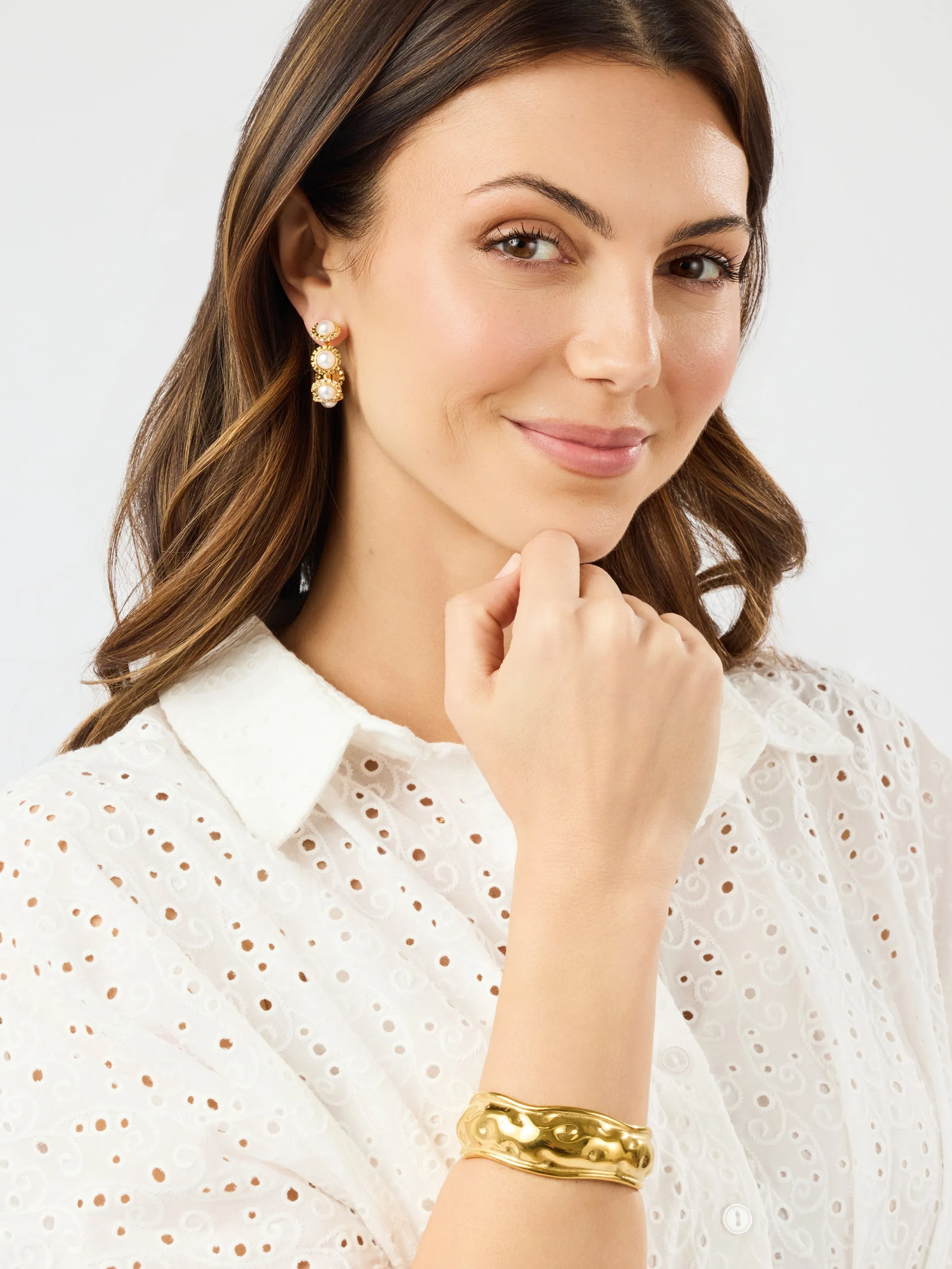 Ophelia Pearl Hoop Earrings sold by Michelle McDowell product image thumbnail 2