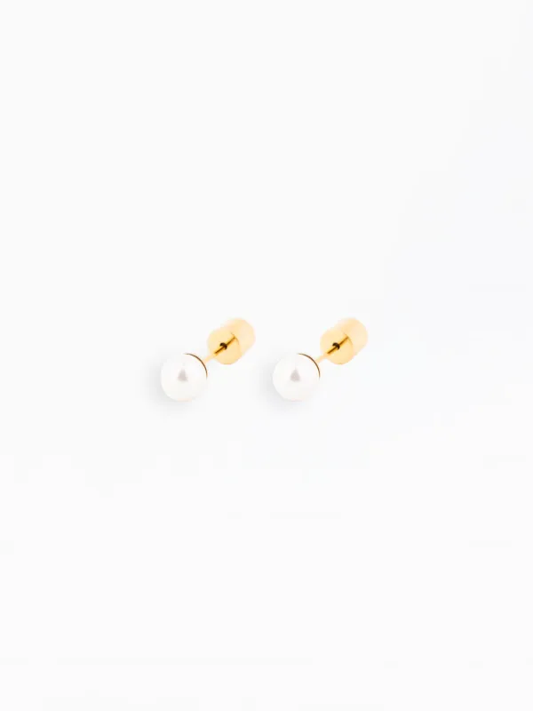 Jolene Waterproof Pearl Stud Earrings made by Michelle McDowell