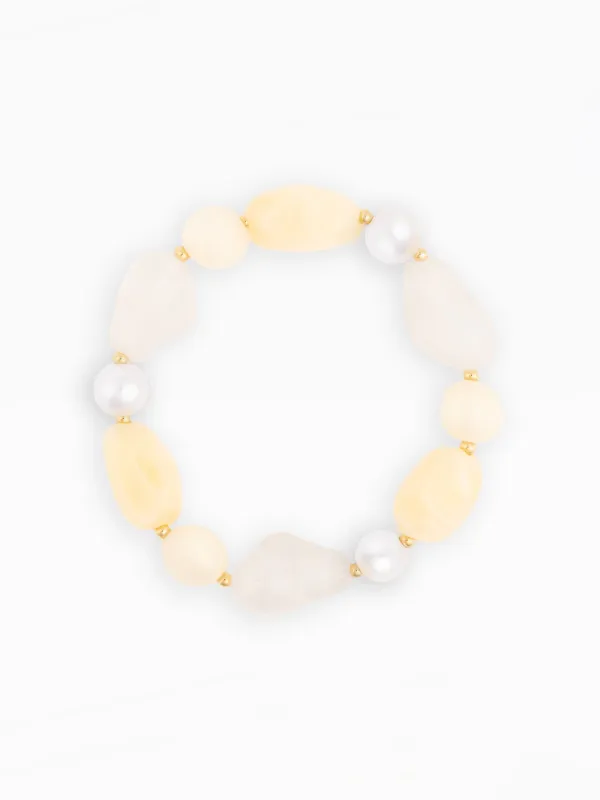 Zoe Beaded Bracelet | Cream made by Michelle McDowell