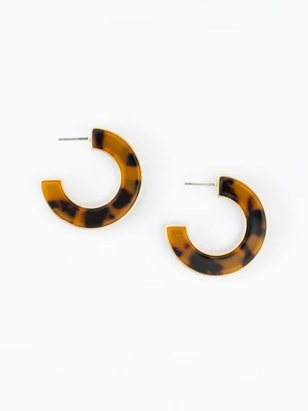 Junie Hoop Earrings | Tortoise made by Michelle McDowell