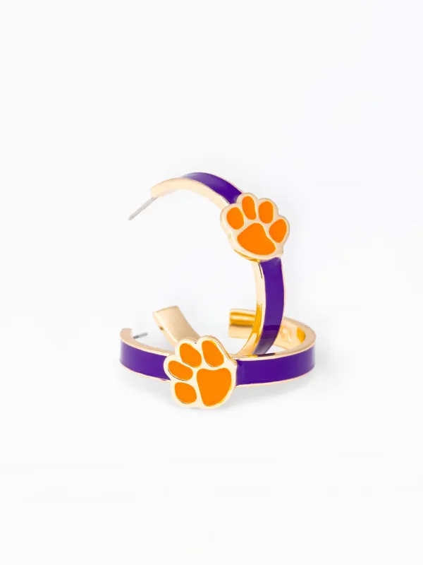 Clemson Hoop Earrings | Paw made by Michelle McDowell