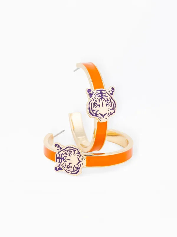 Clemson Hoop Earrings | Tiger made by Michelle McDowell